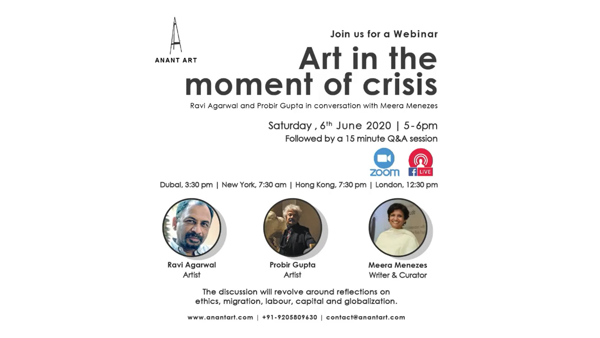 Anant Art Webinar: Art in the moment of crisis
