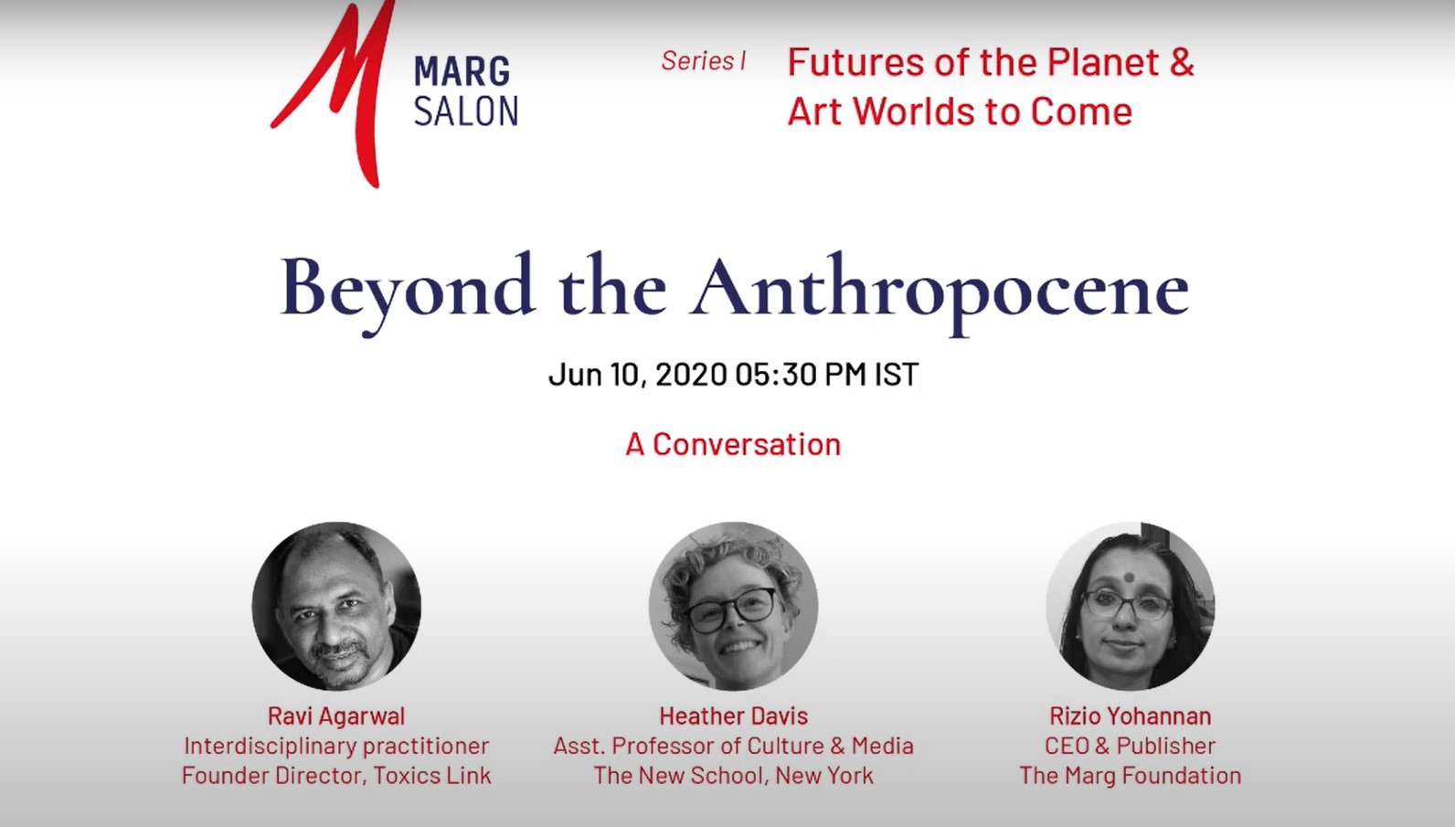 Beyond the Anthropocene – The Marg Foundation